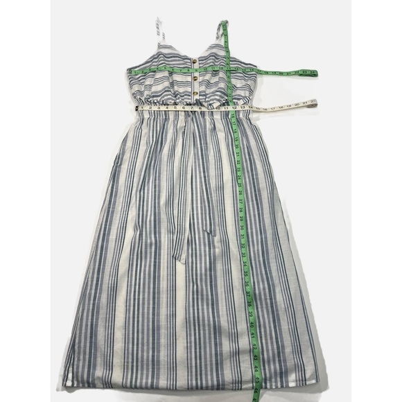 Japna Blue and White Stripe Cotton Tie Front Sundress w Pockets Womens size L - Picture 5 of 5